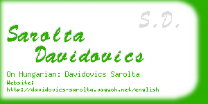 sarolta davidovics business card